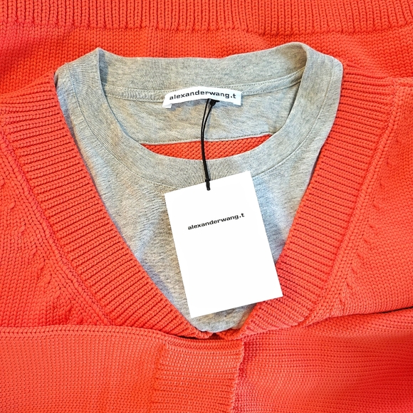 Alexander Wang Mixed Media Layering Crewneck Pullover Knit Sweater - Picture 5 of 15